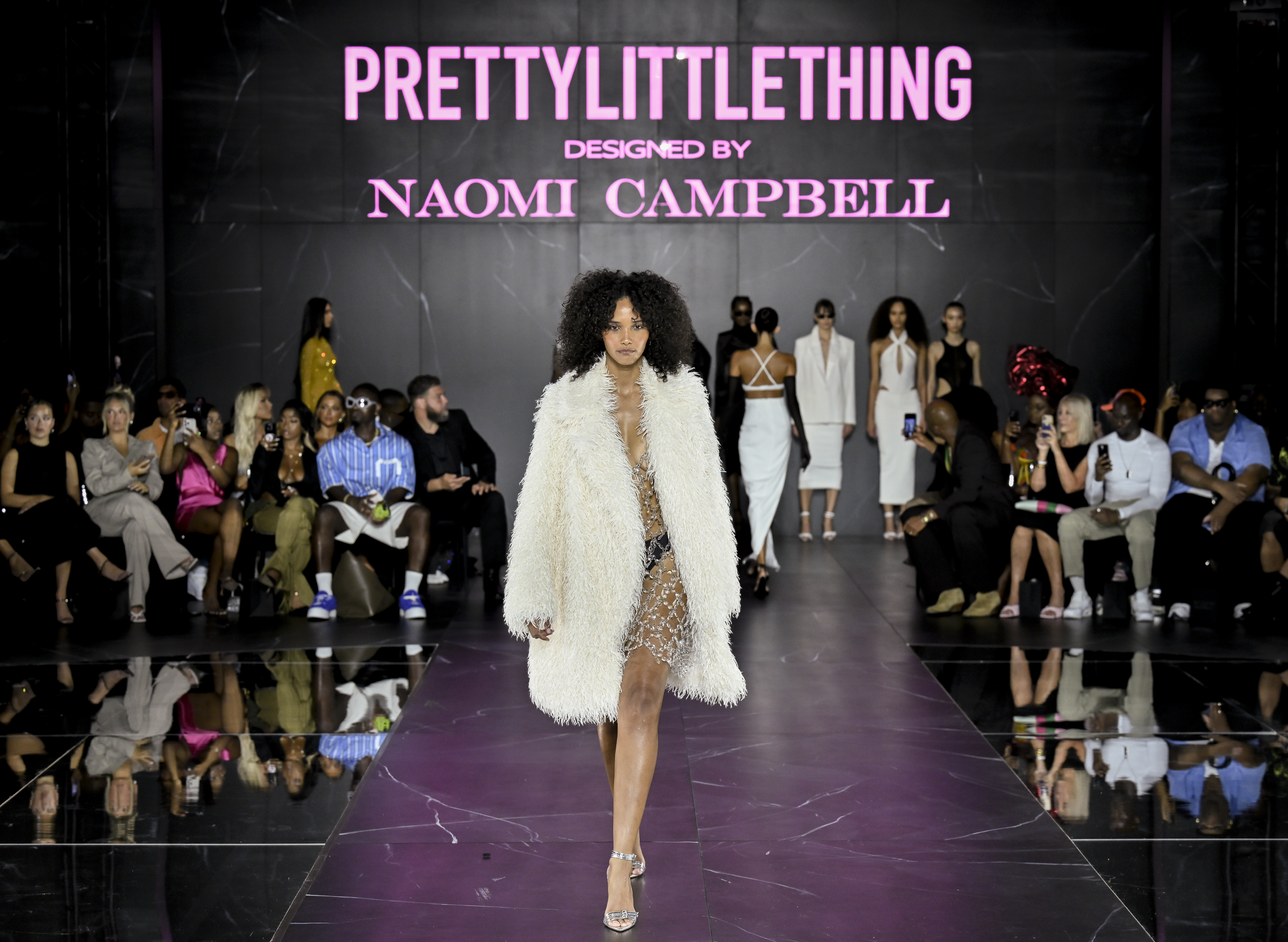 FASHION PHOTOS: Naomi Campbell struts the runway in shimmery