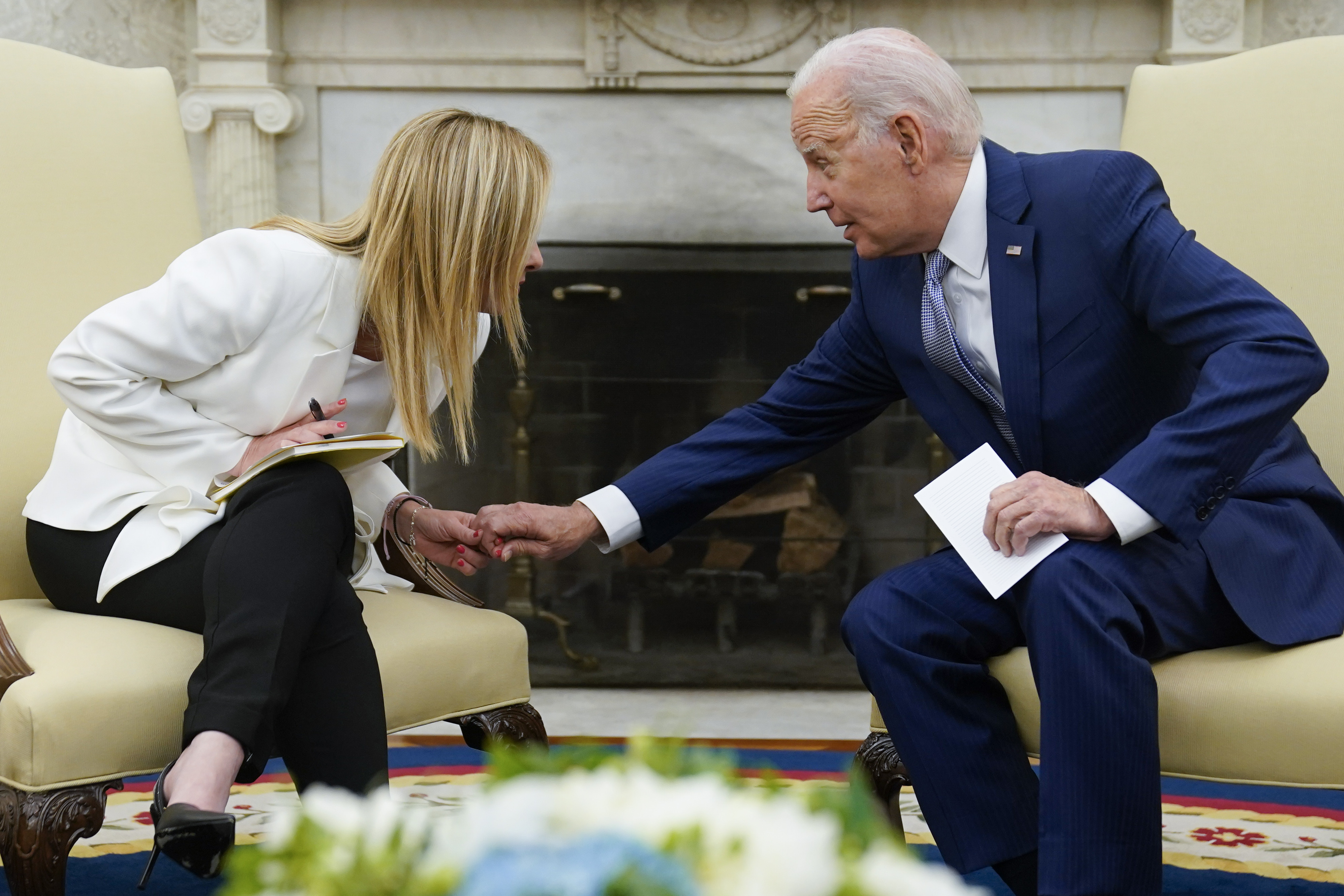 Biden thanks far-right Italian Premier Meloni for her strong support of  Ukraine | AP News