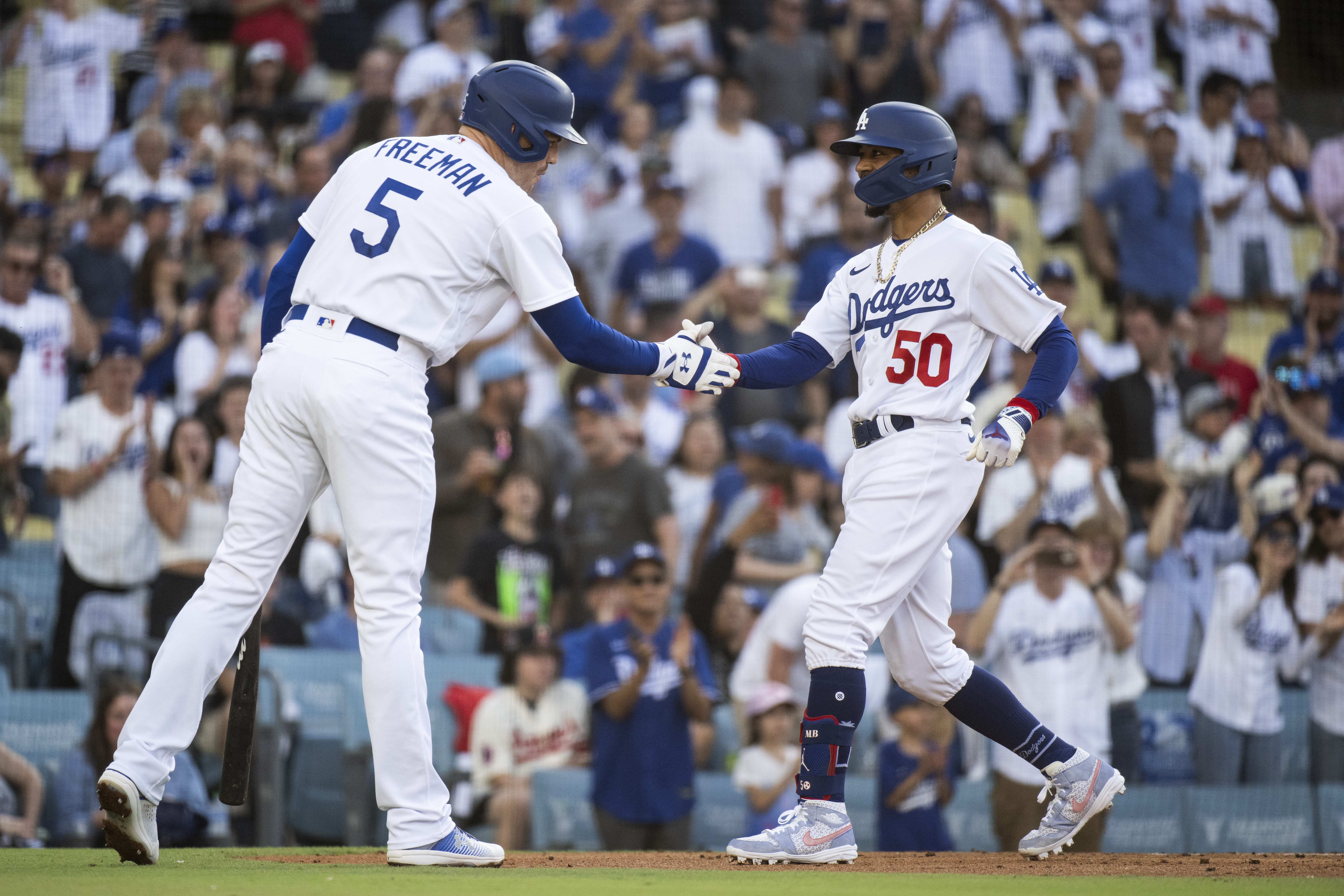 Half dodgers half store angels jersey