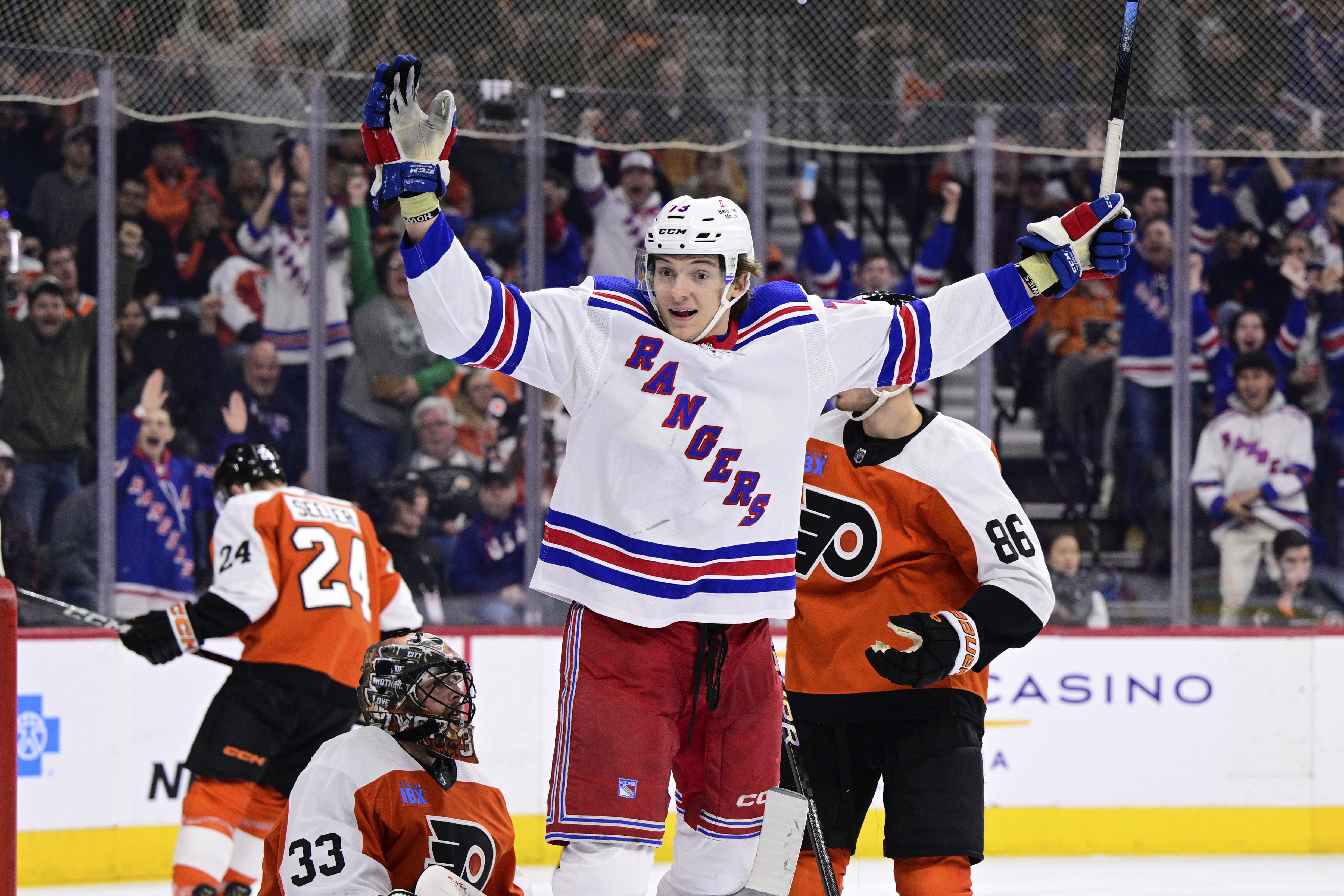 Rangers tie franchise record with 10th straight win beating