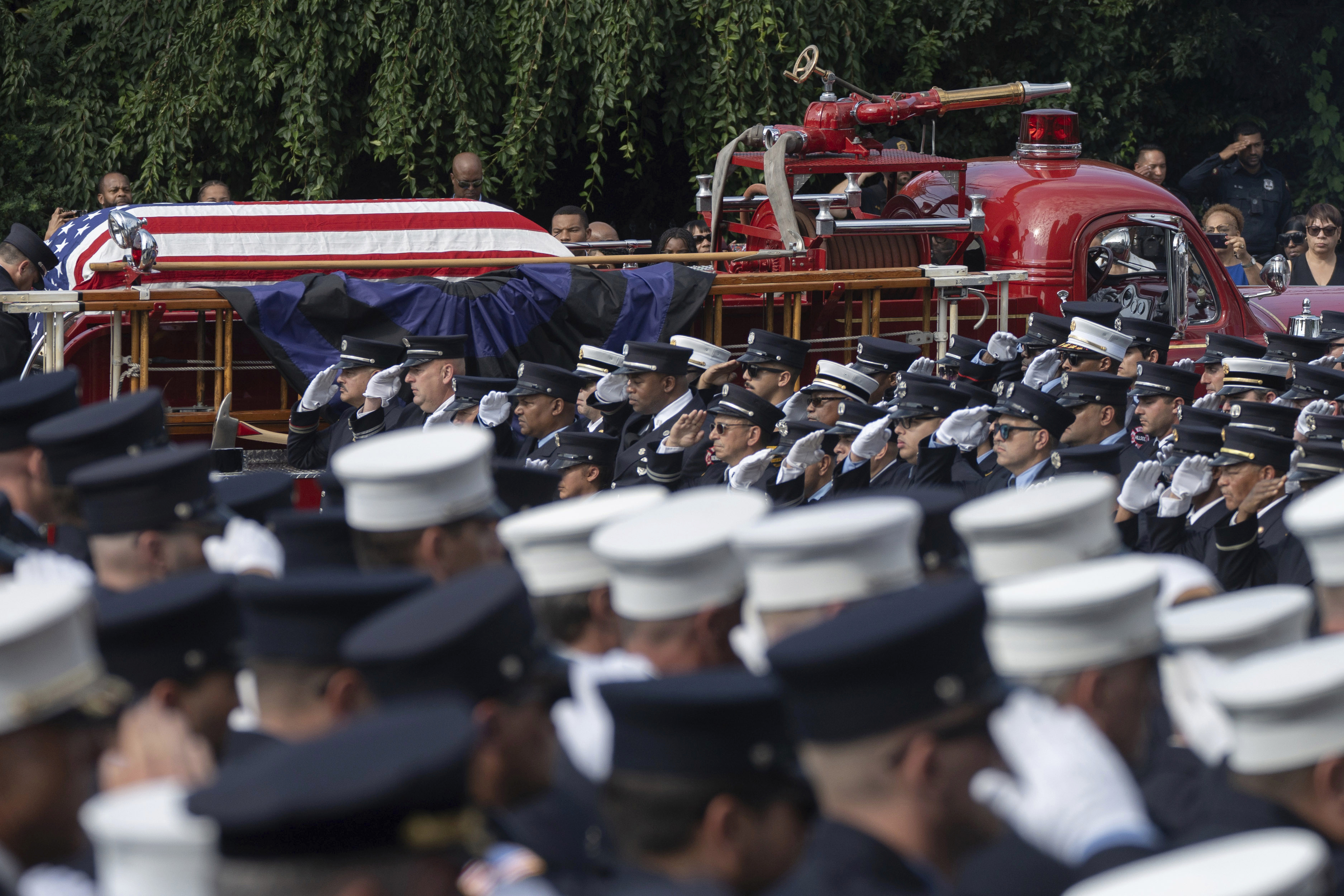 Port Newark cargo ship fire: Mourners gather for funeral of fallen