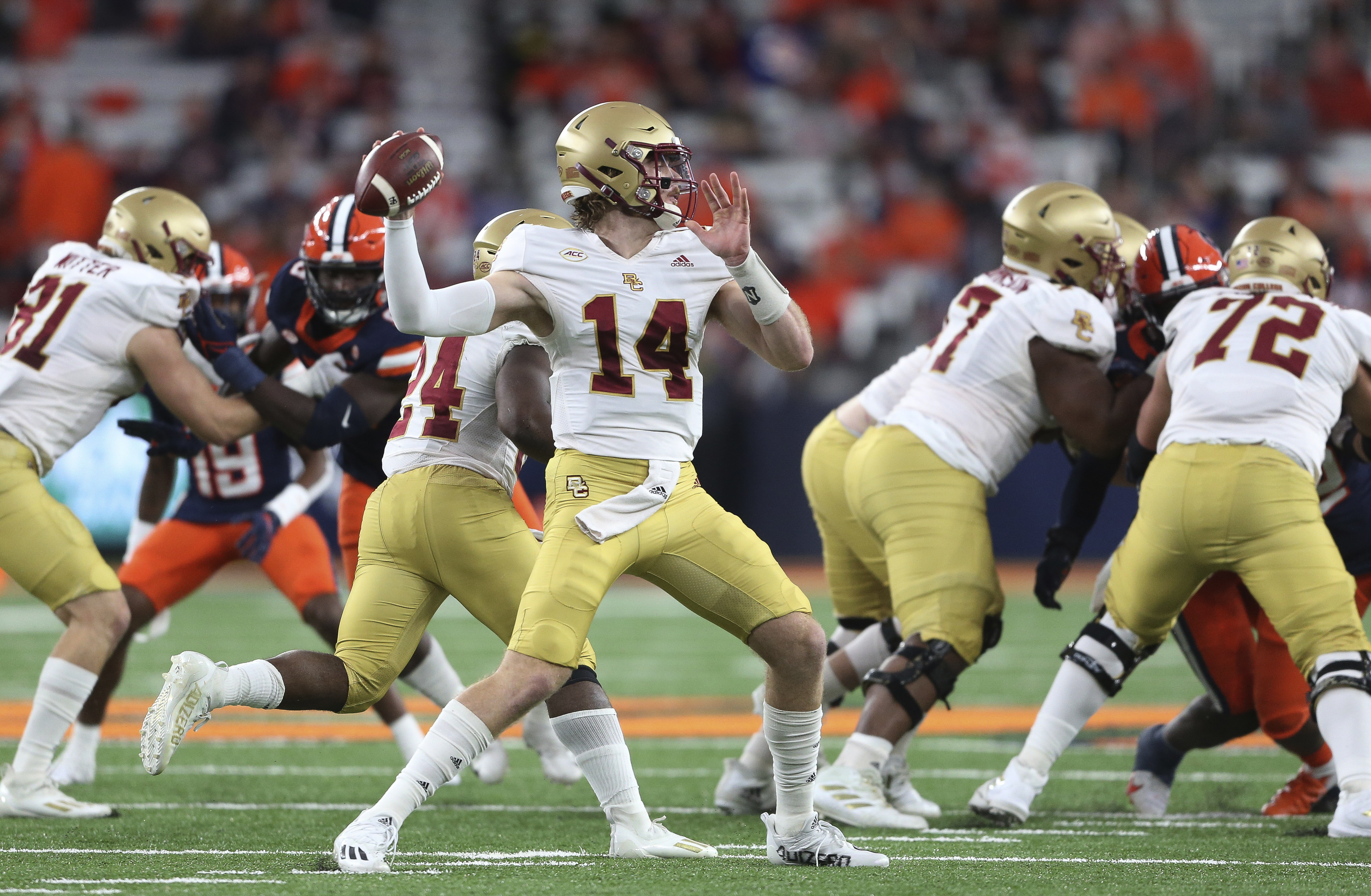 Boston College hopes healthy offensive line can restore running