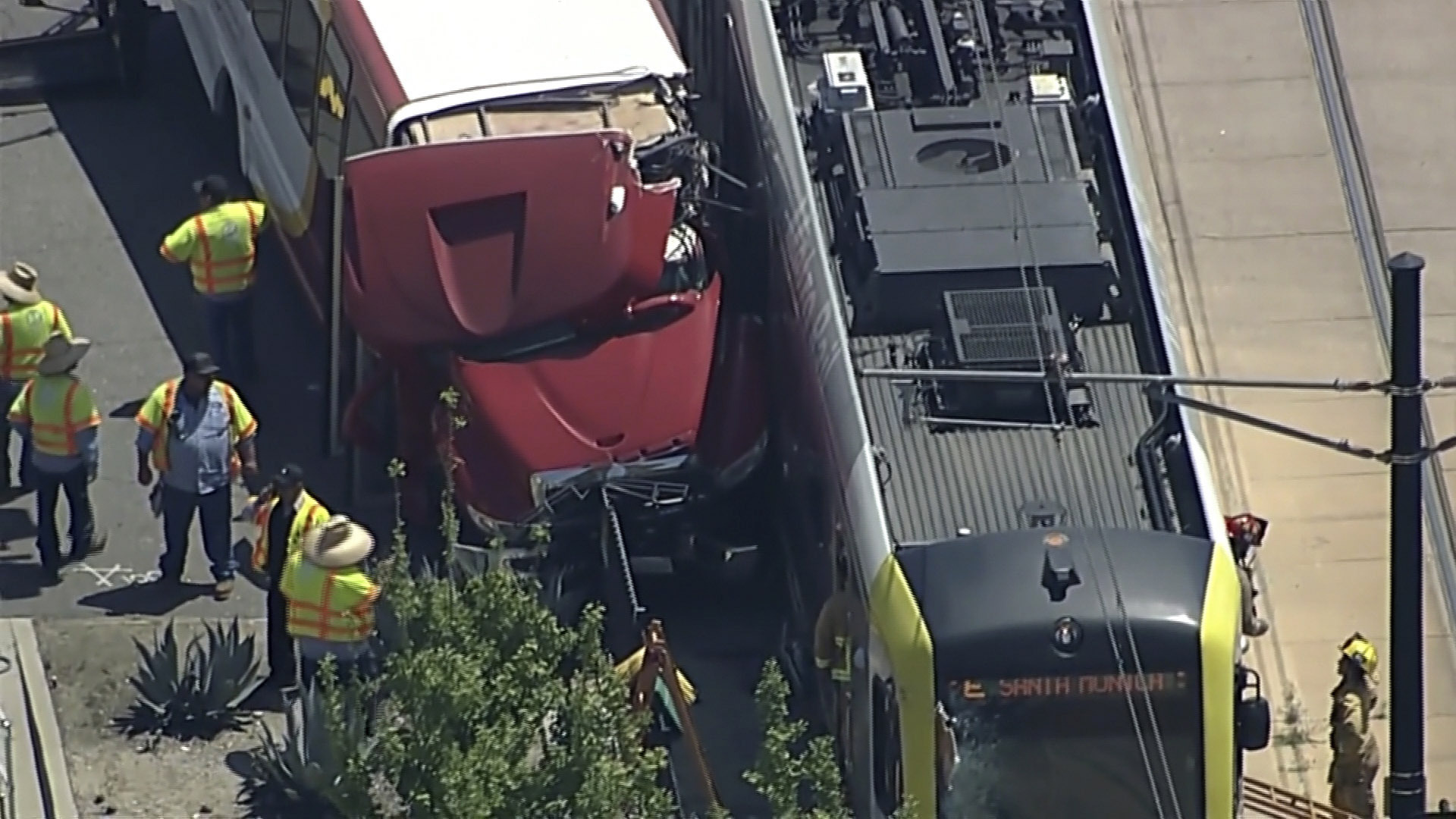 More than 50 injured after LA Metro train collides with USC bus | AP News