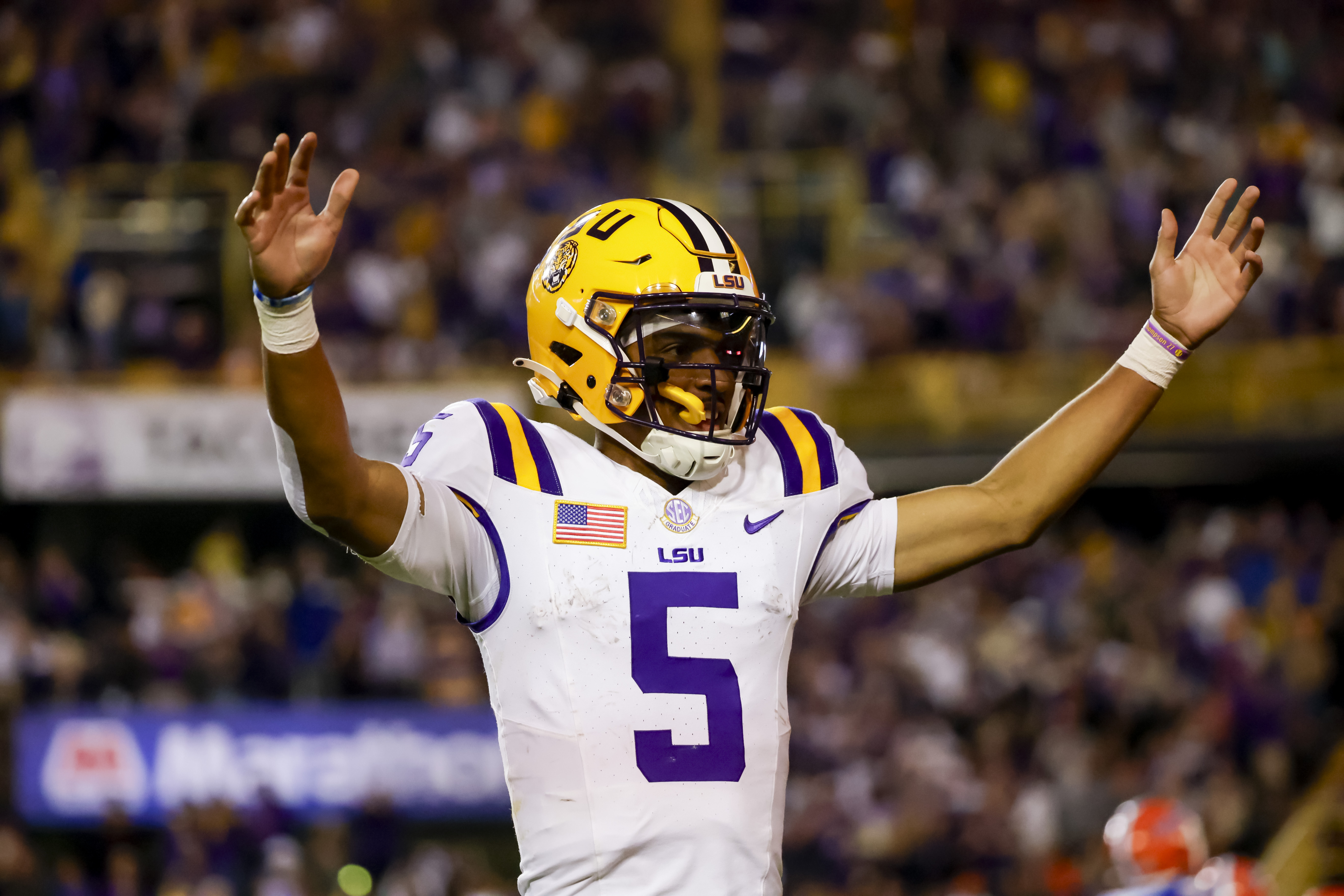 STAT WATCH: LSU's Jayden Daniels only FBS quarterback to pass for