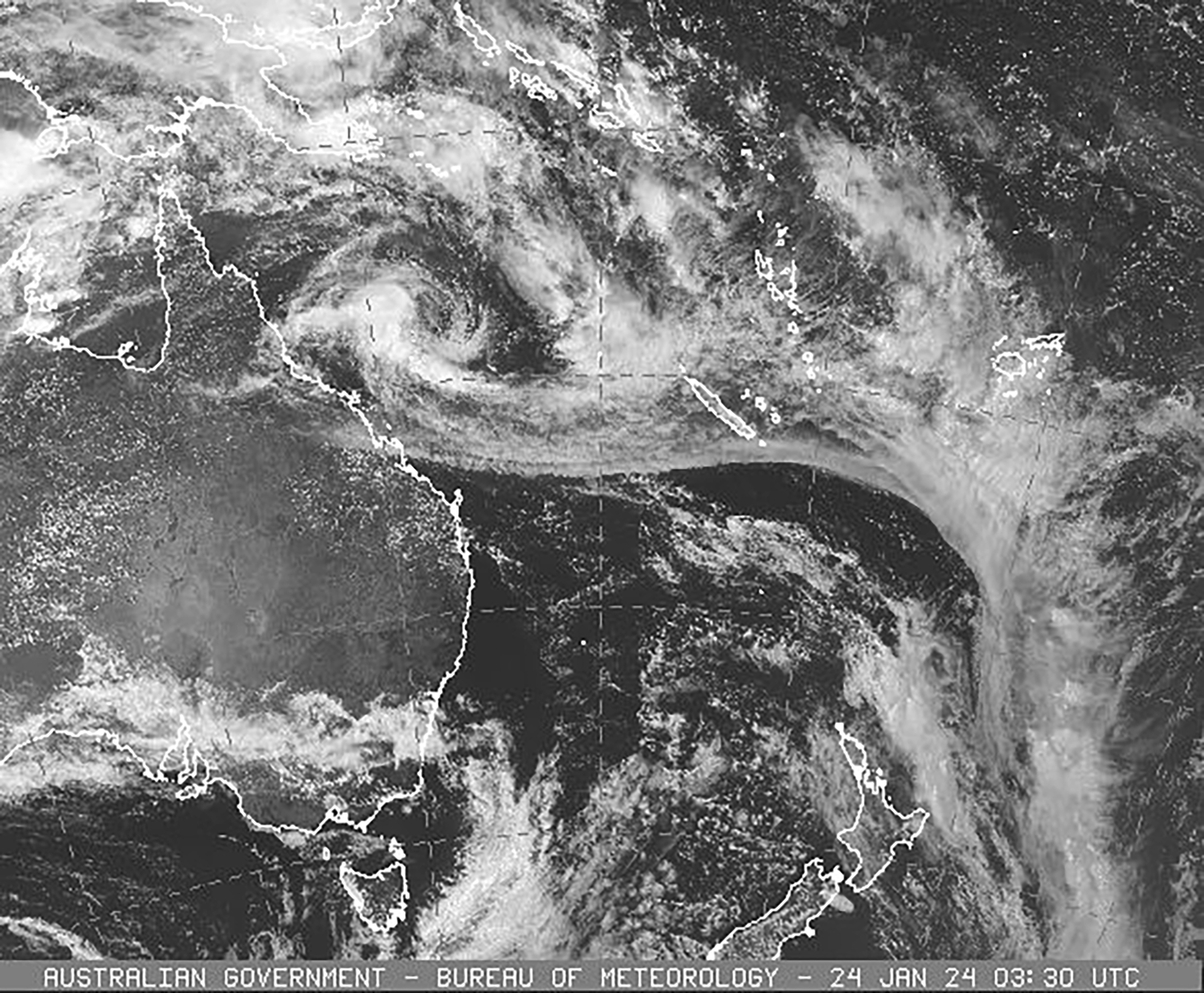 Tropical low off northeast Australia reaches cyclone strength